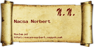 Nacsa Norbert névjegykártya